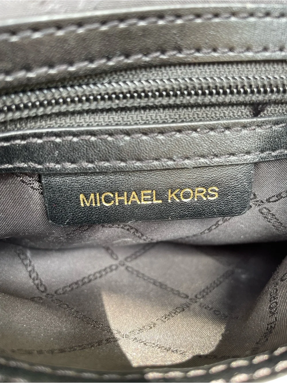 Michael Kors Newbury Medium Chain Black Pebbled Leather Shoulder Tote